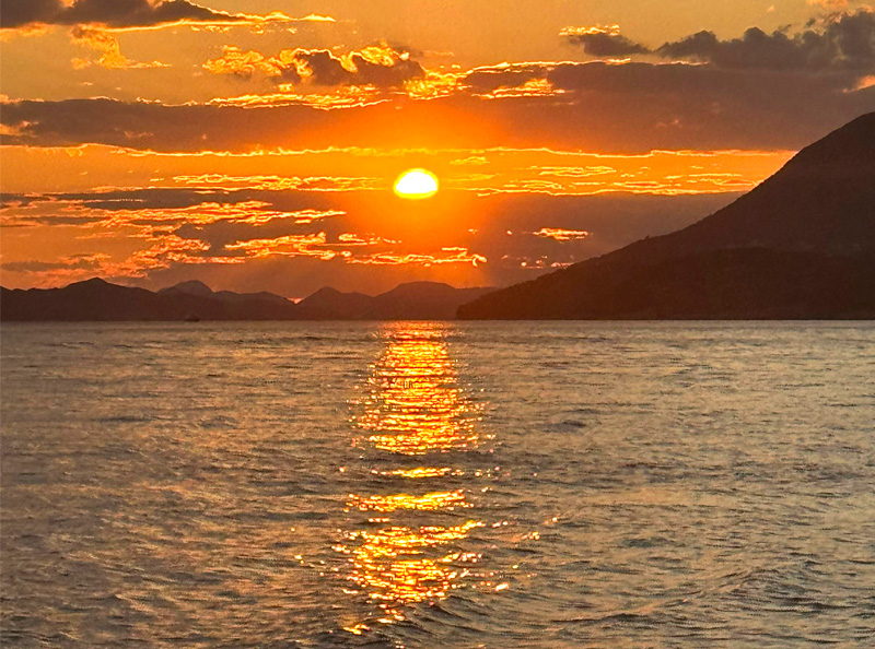 Sunset Dubrovnik sailing boat